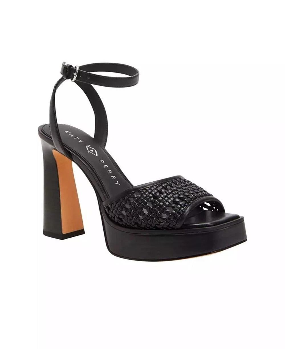 Katy Perry The Steady Black Platform Block Heel Sandals Size 6